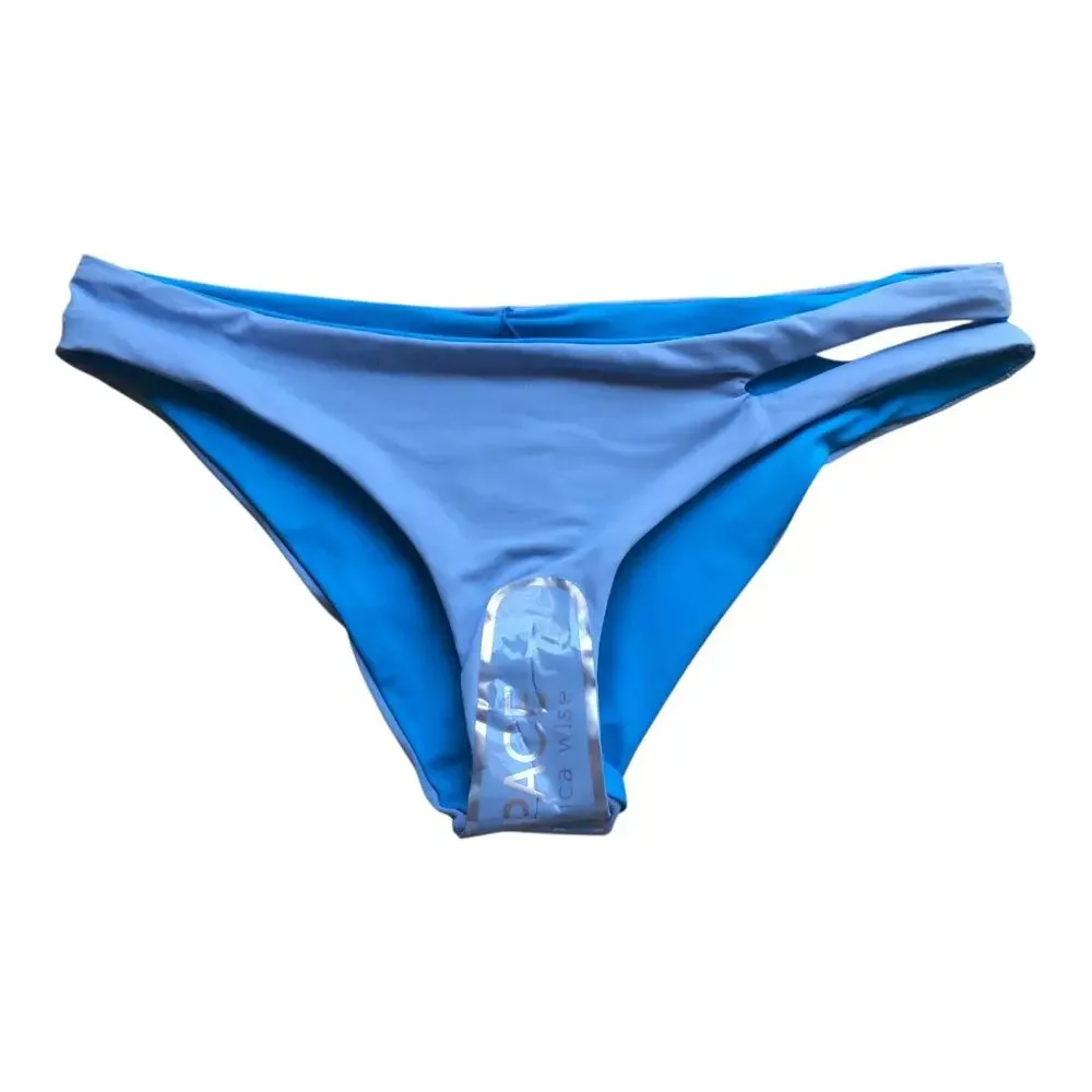 L Space Breakers Blue Reversible Classic Bikini Bottom Women's Size XS NWT